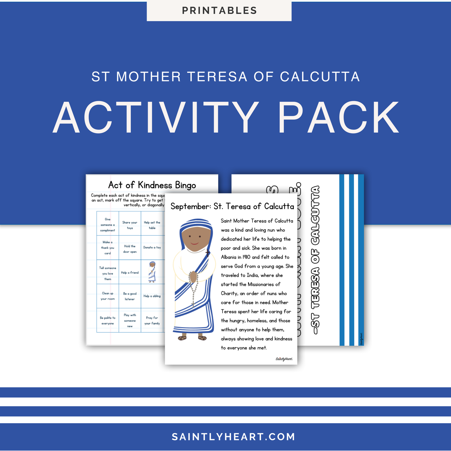 Free Printable: St. Mother Teresa of Calcutta Activity Bundle